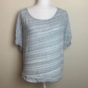 LOFT Oversized Heather Gray Dolman Sleeve 100% Cotton T-Shirt
